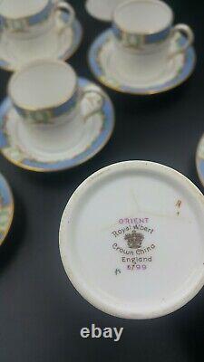 Royal Albert'Orient' Demitasse Coffee Cups with Coffee Pot-15 Piece Set