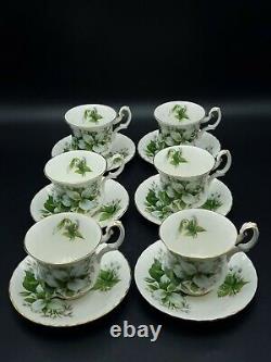 Royal Albert'Trillium' Coffee Cups and Saucers-Seconds-Set of 6