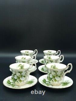 Royal Albert'Trillium' Coffee Cups and Saucers-Seconds-Set of 6