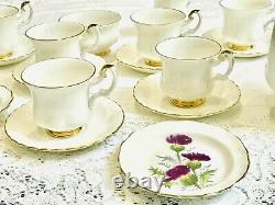Royal Albert Val D'Or White Gold Coffee Set Cups Saucers Vintage bone china