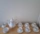Royal Albert Val Dor Bone China Coffee Set White Gold Trim 15 Pieces Vtg Used