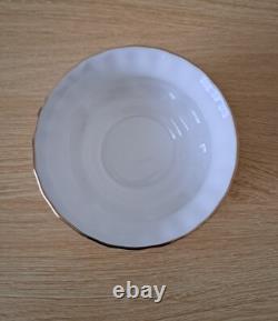 Royal Albert Val Dor Bone China Coffee Set White Gold Trim 15 Pieces Vtg Used