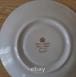 Royal Albert Val Dor Bone China Coffee Set White Gold Trim 15 Pieces Vtg Used