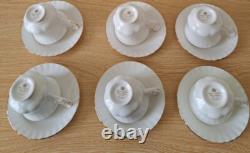 Royal Albert Val Dor Bone China Coffee Set White Gold Trim 15 Pieces Vtg Used