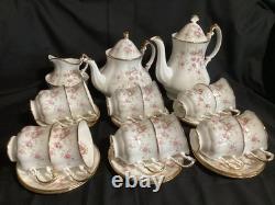 Royal Albert Victoriana Rose Tea Set 28 Pieces Large Teapot, Coffee Pot 12 Duos