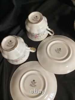 Royal Albert Victoriana Rose Tea Set 28 Pieces Large Teapot, Coffee Pot 12 Duos