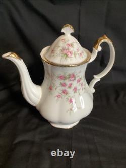Royal Albert Victoriana Rose Tea Set 28 Pieces Large Teapot, Coffee Pot 12 Duos