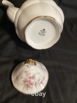 Royal Albert Victoriana Rose Tea Set 28 Pieces Large Teapot, Coffee Pot 12 Duos