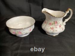 Royal Albert Victoriana Rose Tea Set 28 Pieces Large Teapot, Coffee Pot 12 Duos