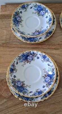 Royal Albert Vtg Moonlight Rose Coffee Trio Set 22 Pieces Include Coffee Pot Vgc