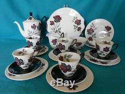 Royal AlbertMasquurade English Bone China Coffee Set Vintage 1950s-60s Gift
