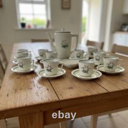 Royal Copenhagen Coffee Set 881 Danish Porcelain Cups Saucers Teapot Vintage