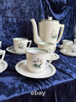 Royal Copenhagen Coffee Set 881 Danish Porcelain Cups Saucers Teapot Vintage