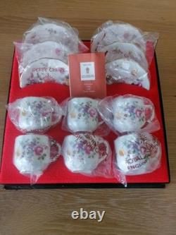 Royal Crown Derby Posies Coffee Cups & Saucers 6 X Duos Vintage unused boxed