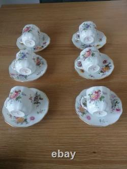 Royal Crown Derby Posies Coffee Cups & Saucers 6 X Duos Vintage unused boxed