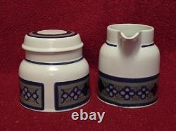 Royal Doulton China Tangier Lambeth Stoneware 15 Piece Vintage Coffee Set