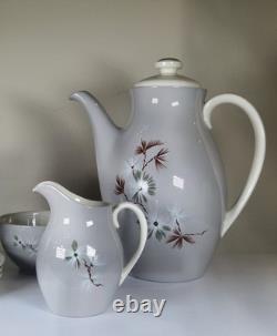 Royal Doulton Frost Pine Coffee Set D6450 Vintage 1940s/50s -3cup&saucer