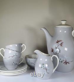 Royal Doulton Frost Pine Coffee Set D6450 Vintage 1940s/50s -3cup&saucer