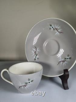 Royal Doulton Frost Pine Coffee Set D6450 Vintage 1940s/50s -3cup&saucer