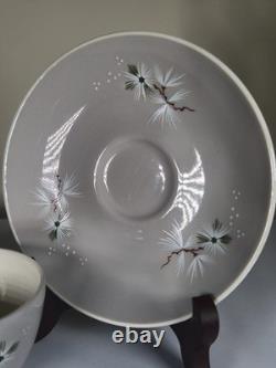 Royal Doulton Frost Pine Coffee Set D6450 Vintage 1940s/50s -3cup&saucer