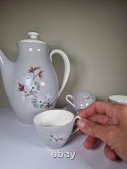 Royal Doulton Frost Pine Coffee Set D6450 Vintage 1940s/50s -3cup&saucer