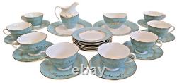 Royal Doulton Melrose Tea Set Vintage Blue China 8 Setting Excellent Cond (GA)