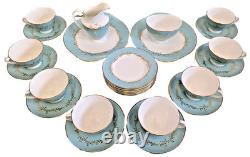 Royal Doulton Melrose Tea Set Vintage Blue China 8 Setting Excellent Cond (GA)