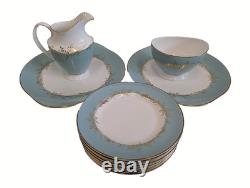 Royal Doulton Melrose Tea Set Vintage Blue China 8 Setting Excellent Cond (GA)