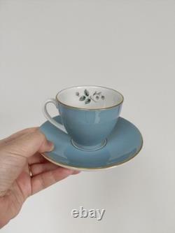 Royal Doulton Rose Elegans TC1010 Tea Coffee Set Duck Egg Blue Gold Vintage 37pc