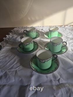 Royal Doulton Vintage Coffee Set 5 Cans / Saucers H563 1917