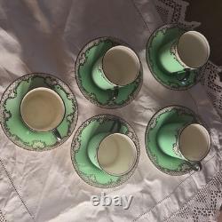 Royal Doulton Vintage Coffee Set 5 Cans / Saucers H563 1917