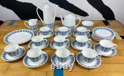 Royal Tuscan Charade Fine Bone China 36 Piece Tea Coffee Set Blue Wedgwood Group