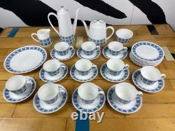 Royal Tuscan Charade Fine Bone China 36 Piece Tea Coffee Set Blue Wedgwood Group