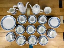 Royal Tuscan Charade Fine Bone China 36 Piece Tea Coffee Set Blue Wedgwood Group