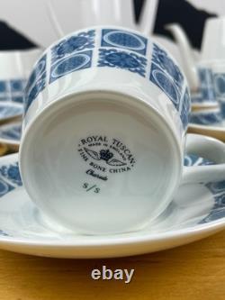 Royal Tuscan Charade Fine Bone China 36 Piece Tea Coffee Set Blue Wedgwood Group
