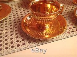 Royal winton, gold lustre coffee set vintage, 15 pieces