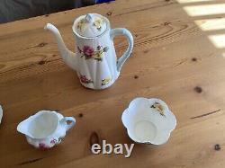 SHELLEY VINTAGE BEGONIA 13427 COFFEE SET BONE CHINA VGC purchased circa 1946