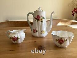 SHELLEY VINTAGE BEGONIA 13427 COFFEE SET BONE CHINA VGC purchased circa 1946