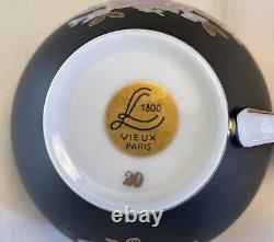 STUNNING Vintage Set of 6 1800 LL Vieux Paris Cups/Saucers