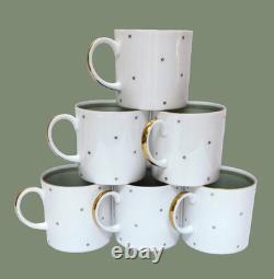 SUSIE COOPER ORCHID Coffee Set for 6 Green Vintage English China Cup Saucer