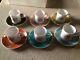 Susie Cooper Vintage 6 Coffee Cups And Saucers Musical Instruments Design Rare
