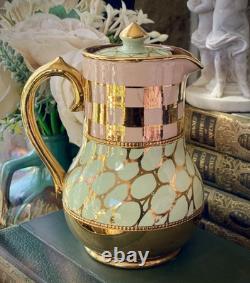 Sadler Tea Pot Set Gold Spot & Checker'Betty' Coffee Pots Vintage 1940/50s -VGC
