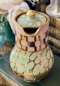 Sadler Tea Pot Set Gold Spot & Checker'Betty' Coffee Pots Vintage 1940/50s -VGC