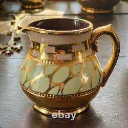 Sadler Tea Pot Set Gold Spot & Checker'Betty' Coffee Pots Vintage 1940/50s -VGC