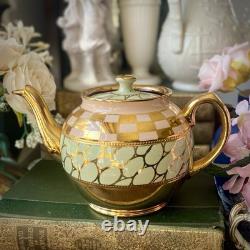 Sadler Tea Pot Set Gold Spot & Checker'Betty' Coffee Pots Vintage 1940/50s -VGC