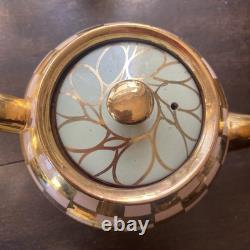 Sadler Tea Pot Set Gold Spot & Checker'Betty' Coffee Pots Vintage 1940/50s -VGC