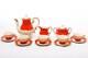 Scarlet Riches Vintage Zsolnay Pécs Porcelain White And Red 5 Person Coffee