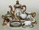 Service Café Porcelaine Ancienne Or Rococo Italy Vintage Gold Mocca Coffee Set