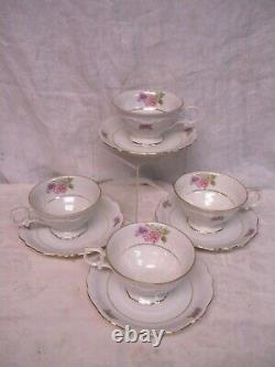 Set OF 4 Vtg Schumann Arzberg GERMANY Lilac Time COFFEE / TEA CUP & SAUCER