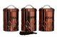 Set Of 3 Copper Storage Jars Tea Coffee Sugar Canisters Air Tight Lid Container